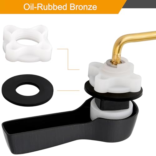 Hibbent 2 Pack Universal Front Mount Toilet Handle Tank Flush Lever Replacement Handle with 2 Pieces Stainless Steel Flapper Chains for Most Front Mount Toilets- Oil-Rubbed Bronze Finish - Image 3
