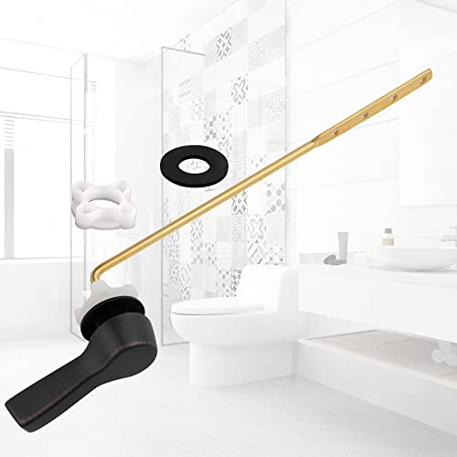 Hibbent 2 Pack Universal Front Mount Toilet Handle Tank Flush Lever Replacement Handle with 2 Pieces Stainless Steel Flapper Chains for Most Front Mount Toilets- Oil-Rubbed Bronze Finish - Image 5