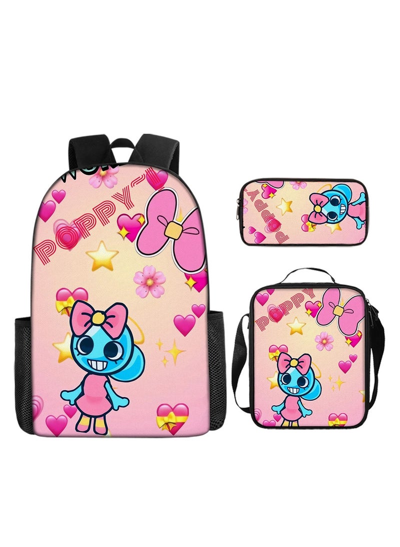 Backpacker 3D Dandy's World Print School Backpack Backpack 29*16*42CM + Shoulder Bag 19*6*23CM + Pen Bag 24*7*11CM Three-piece Set - Image 1