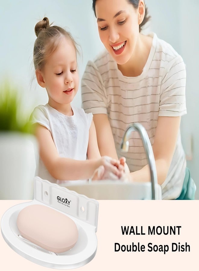GLOXY حامل صابون فردي غير قابل للكسر على شكل بيضاوي من مادة ABS، يُثبت على الحائط، من GLOXY، مناسب للحمام والمطبخ، ضمن مجموعة مستلزمات الحمام. - Image 4