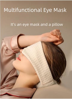 WAOKN Multifunctional Sleep Eye Mask, Three-in-one Eye Mask, Ear Mask and Neck Pillow, Light-blocking and Breathable Eye Mask, Neck Protector to Relieve Fatigue and Sleep Aid Neck Pillow (White)  - Image 3