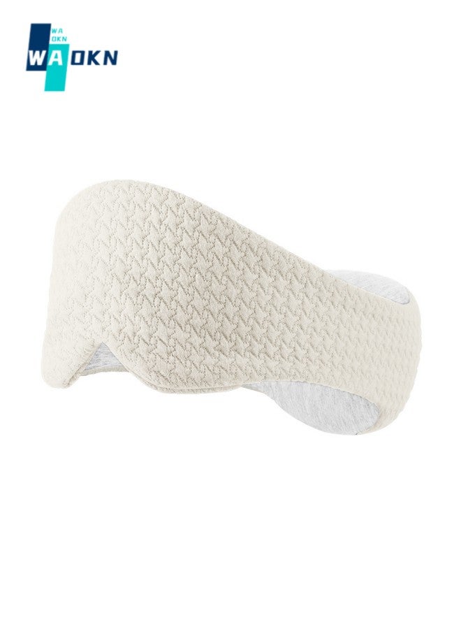 WAOKN Multifunctional Sleep Eye Mask, Three-in-one Eye Mask, Ear Mask and Neck Pillow, Light-blocking and Breathable Eye Mask, Neck Protector to Relieve Fatigue and Sleep Aid Neck Pillow (White)  - Image 1
