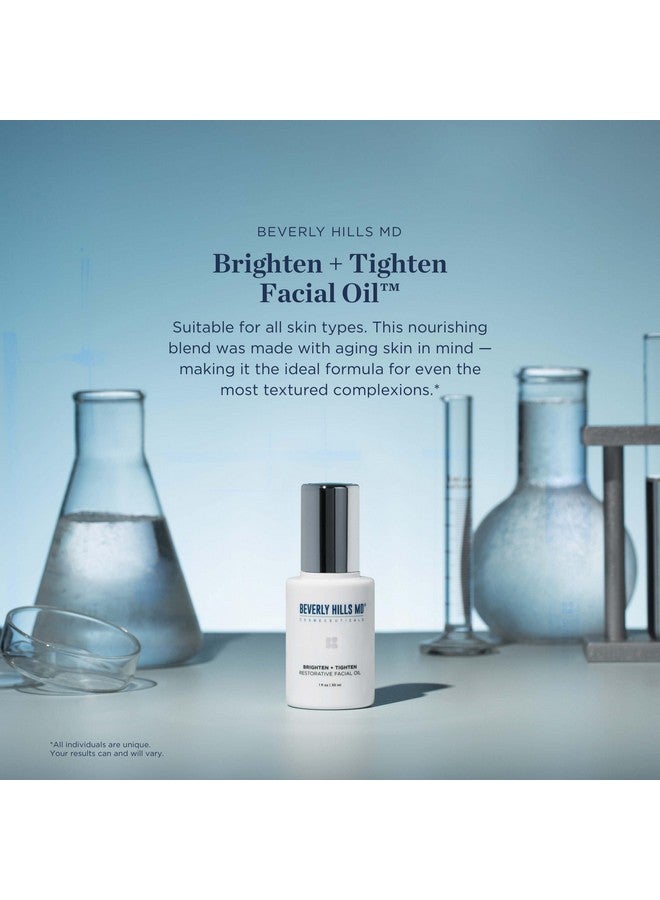 Beverly Hills MD Brighten + Tighten Restorative Face Oil Reduce Wrinkles & Tone Skin Antiaging Formula For An Even Moisturized Complexion Lighten Dark Spots On Face Neck Décolleté W/Vitamin C - Image 5