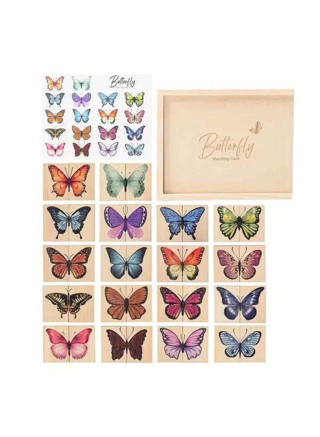Butterfly Puzzles Wooden Color Sorting Activity Educational Toy For Kids - Image 1