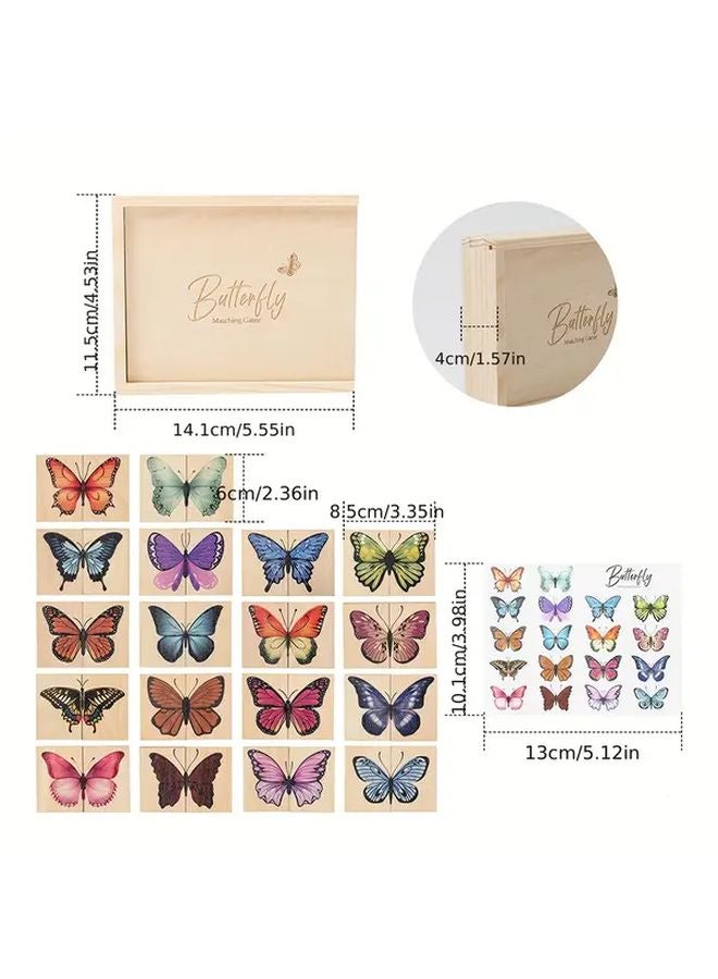 Butterfly Puzzles Wooden Color Sorting Activity Educational Toy For Kids - Image 3