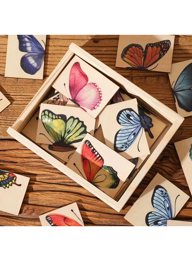 Butterfly Puzzles Wooden Color Sorting Activity Educational Toy For Kids - Image 2