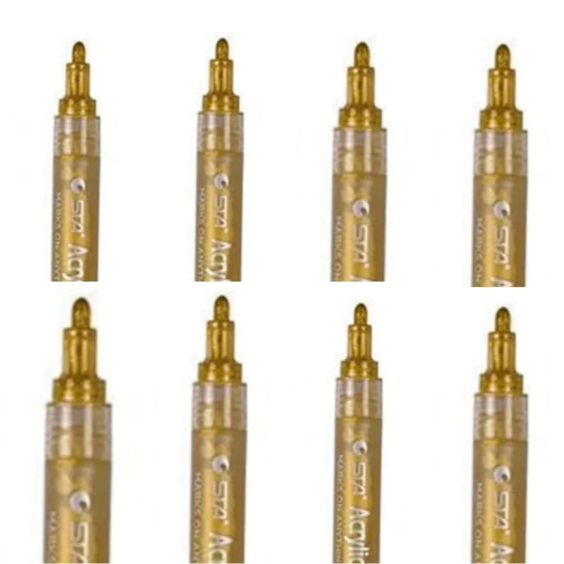 FEELHIGH Multicolor Acrylic Paint Pens for Rock Painting Stone Ceramic Glass Wood Fabric Canvas Metal Scrapbooking Acrylic Paint Markers Water Based ExtraFine Tip 3mm gold08