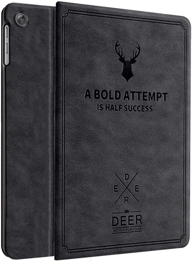 Robustrion for Samsung Galaxy Tab A11 8.7" & A9 8.7 inch Cover Case, Deer Flip Cover Case for Samsung Tab A11 Tablet Cover 8.7" [Auto Sleep Wake Support] - Black - Image 1