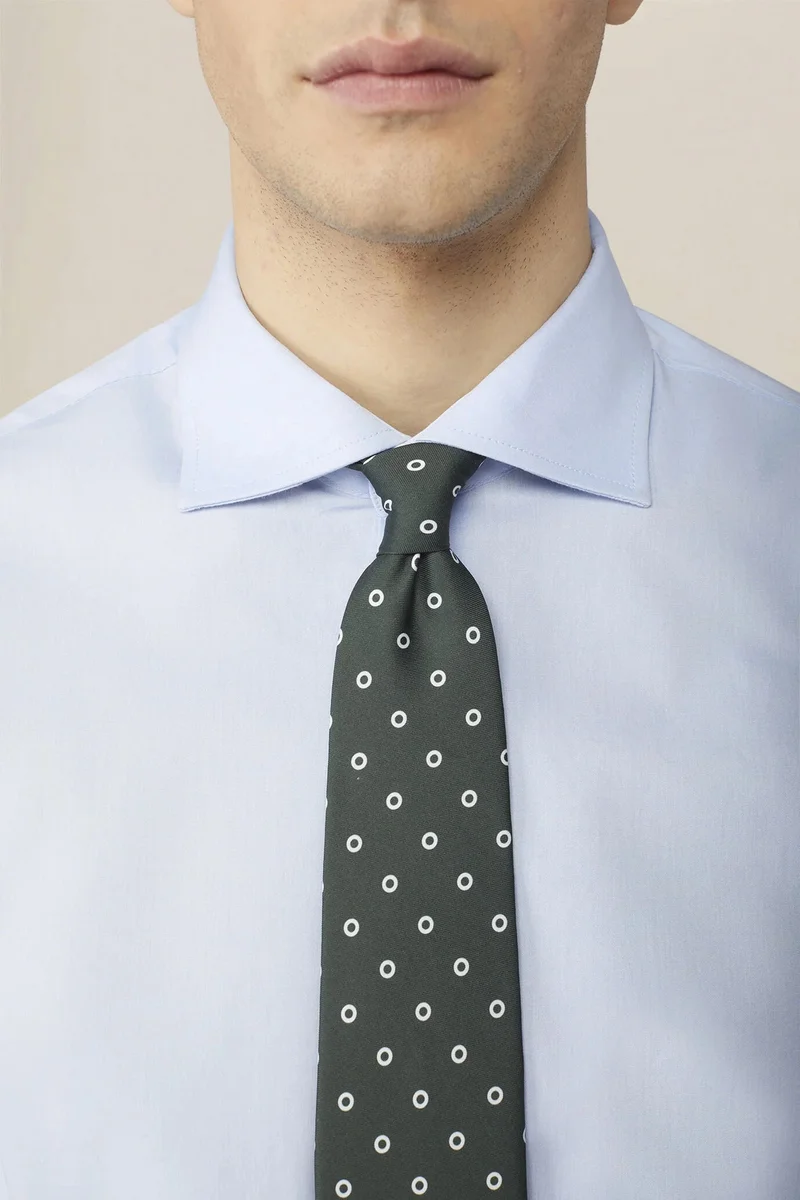 Doppelganger Men's polka dot tie - DK Green