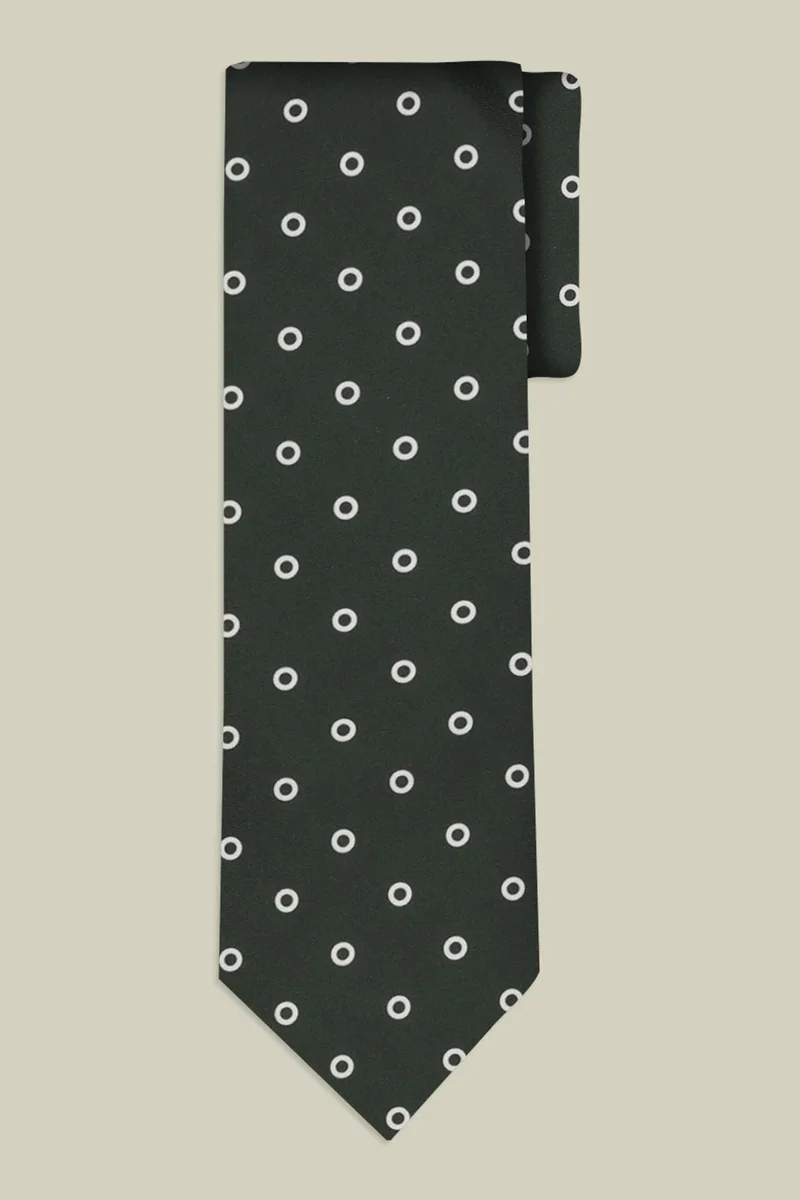 Doppelganger Men's polka dot tie - DK Green