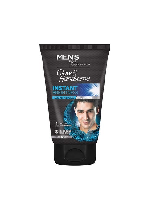 Fair & Lovely Glow & Handsome Instant Brightness Rapid Action Facewash, 100 g