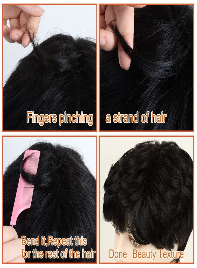 QUEENTAS Short Black Bob Hair Wigs for Women Light Black Wig Full Head with Bangs Synthetic Hair Straight Bob Wig for Daily Party Cosplay - Image 5