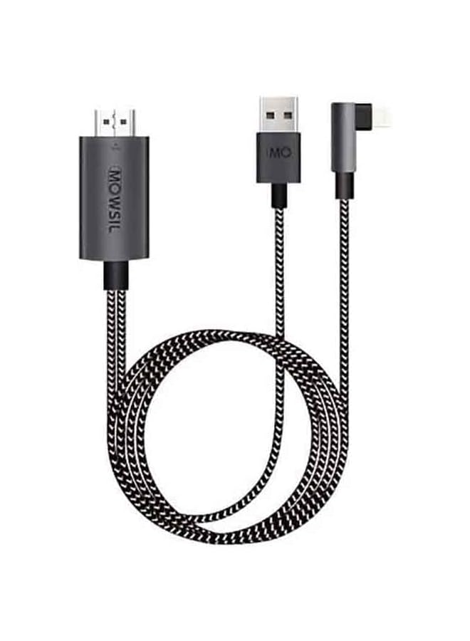 MOWSIL Lightning To HDMI Cable, 2 Meters Length, Gray