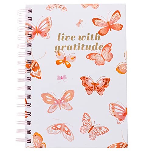 Graphique Hardbound Spiral Journal Butterfly Design Premium Paper Notebook Diary Lists Record Month and Date Great Gift 160 Ruled Pages 625 x 825 - Image 1