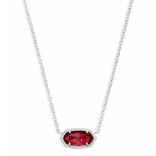 Kendra Scott Elisa Pendant Necklace for Women, Fashion Jewelry, Rhodium-Plated, Clear Berry - Image 1