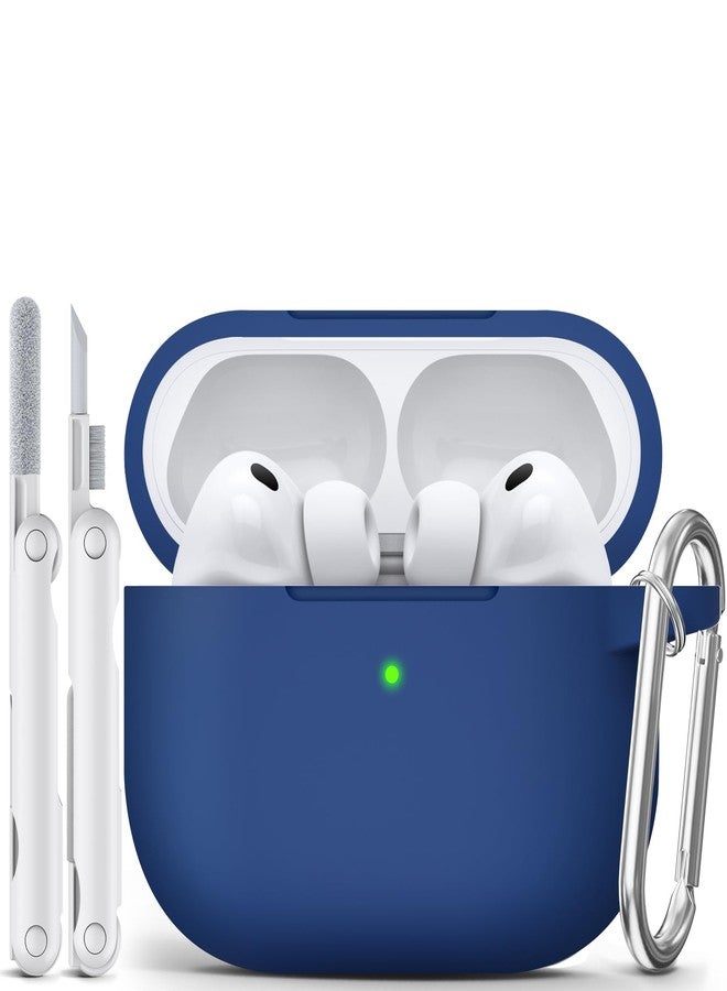 MCTOPZO for AirPods Pro 3 Case 2025 Come with Cleaner Kit,Soft Silicone Protective Cover for Apple AirPods Pro 3rd Generation Cases with Keychain, AirPod Pro 3 Case for Women Men-Midnight Blue - Image 1