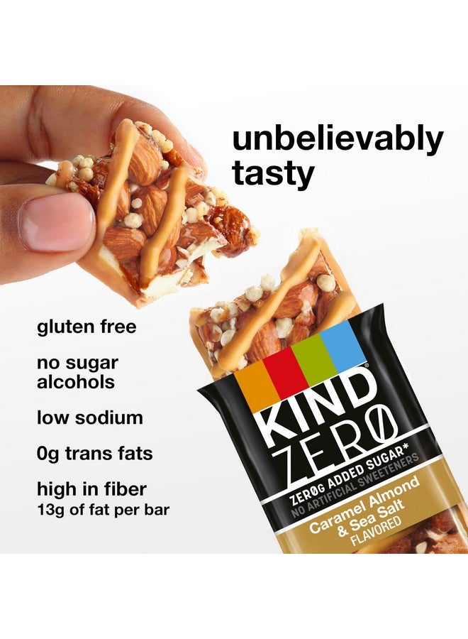 KIND ZERO Added Sugar Bars, Keto Snack, Caramel Almond and Sea Salt, Good Source of Fiber, Gluten Free, Low Sugar, 5g Protein, 30 Count - Image 5