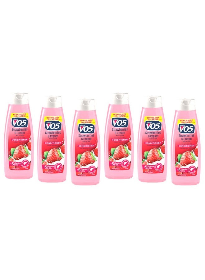 في او 5 بلسم الترطيب من ألبرتو vo5 بالفراولة والكريمة، 12.5 أونصة سائلة، 6 لكل علبة. - Image 1