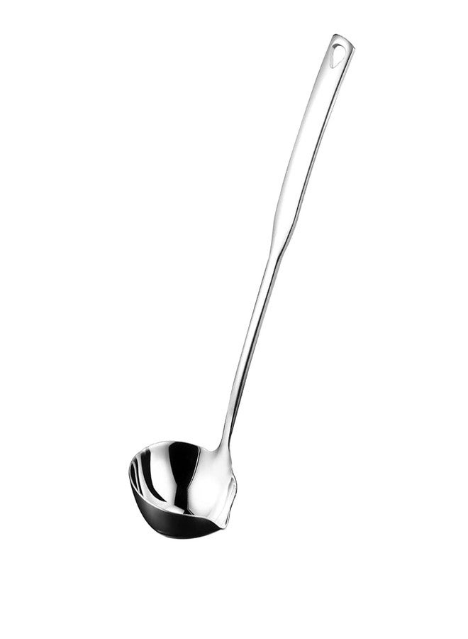 Zjunhm Soup Ladle 304 Stainless Steel Heavy Ladle with Pour Spout for Soups, Serving, Cooking, Stews and More 11.8 inch 1-Piece(Colour:Silver) - Image 1