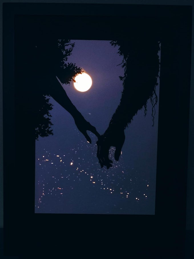 LED PHOTO FRAME LIGHTBOX WALL ART NATURES BOND OF LOVE ROMANTIC COUPLES HANDS IN NATURE 116X156 INCH SHADOWBOX DECOR WITH LED BEDROOM LIVING ROOM WALL ART LIGHT ART DECOR