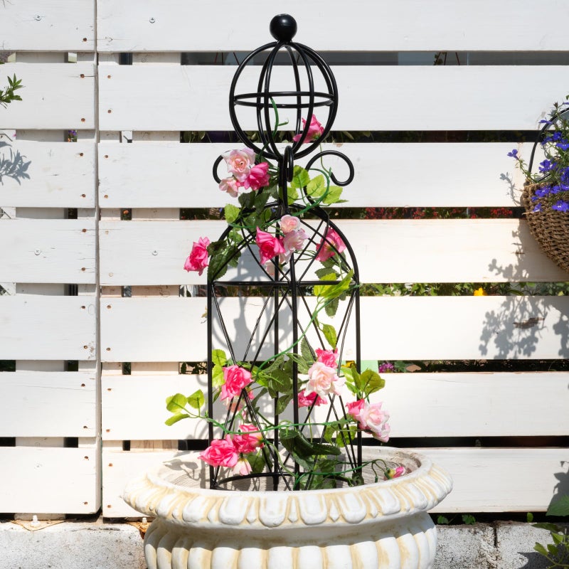 GOOOXIM Garden Obelisk Trellis for Climbing Plants 271 x 78 Durable Metal Design RustProof Ideal for Indoor Outdoor Use Perfect for Roses Topiaries and Garden Decor - Image 2