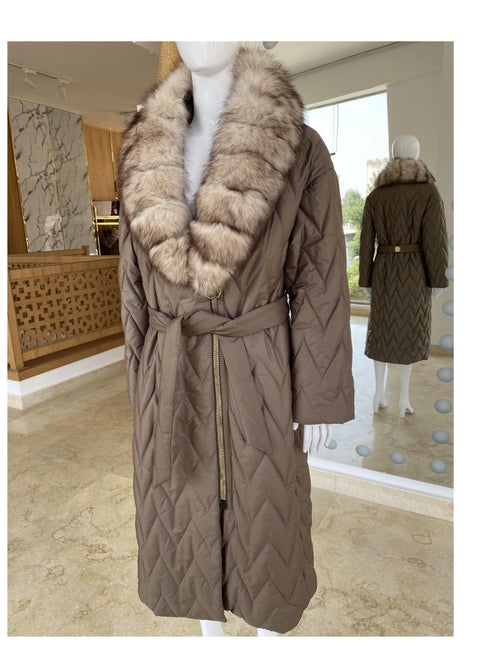 Fox Fur Coat Hooded Real Fur Womens Jacket Winter Coat Girls