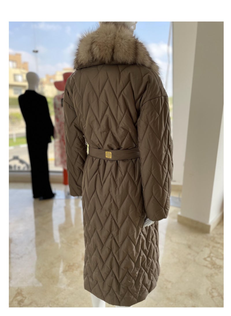 Generic - Fox Fur Coat Hooded Real Fur Womens Jacket Winter Coat Girls - Image 1
