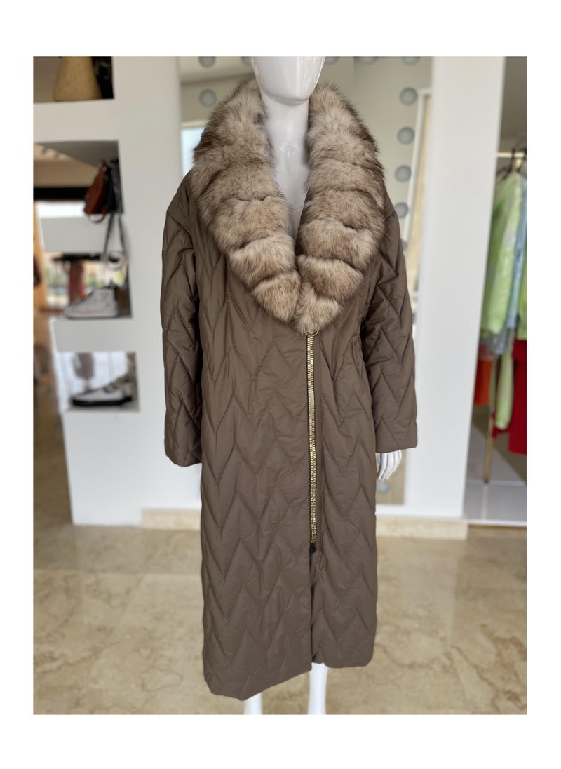 Generic - Fox Fur Coat Hooded Real Fur Womens Jacket Winter Coat Girls - Image 1