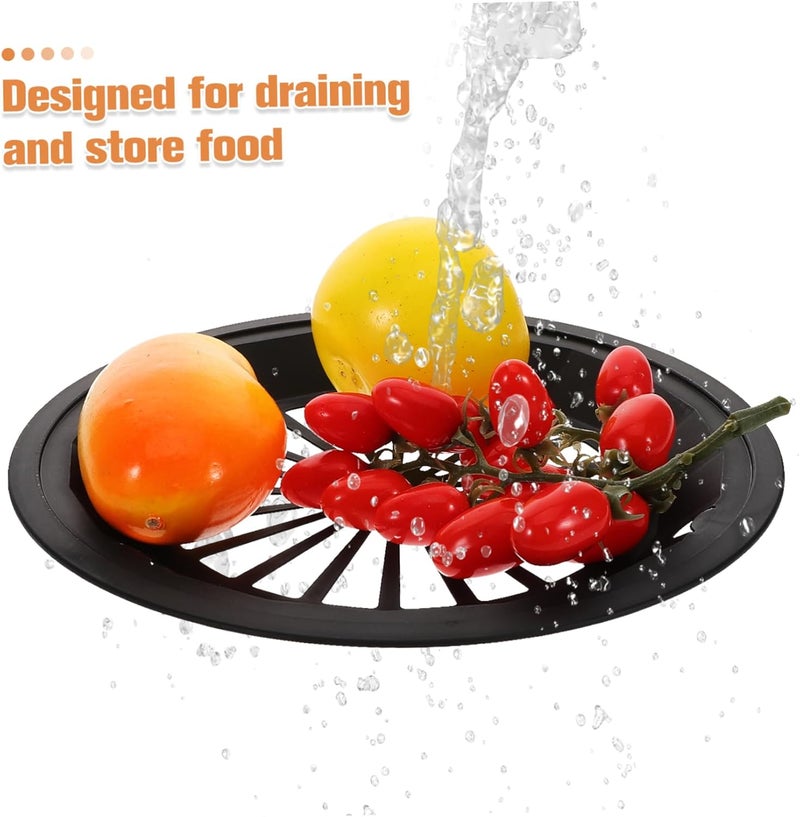 10pcs Round Hollow Picnic Drain Basket Food Strainer for Outdoor BBQ Kitchen and Fruit Washing Sturdy Plastic for Vegetables and Fruits - Image 3