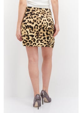 Missguided Women Animal Print Mini Skirt, Black  - Image 3