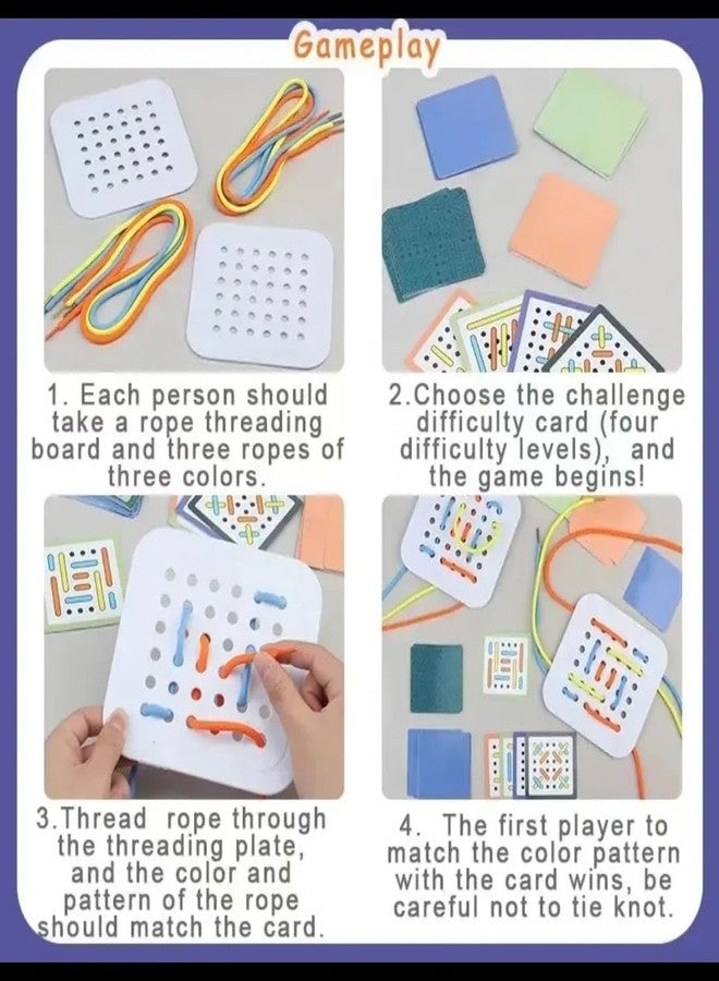 ATOOZED Sew Fast Board Game Thread to Thread Fast Sewing Lacing Race Game for Kids Families Educational Fun Activity Toy - Image 5