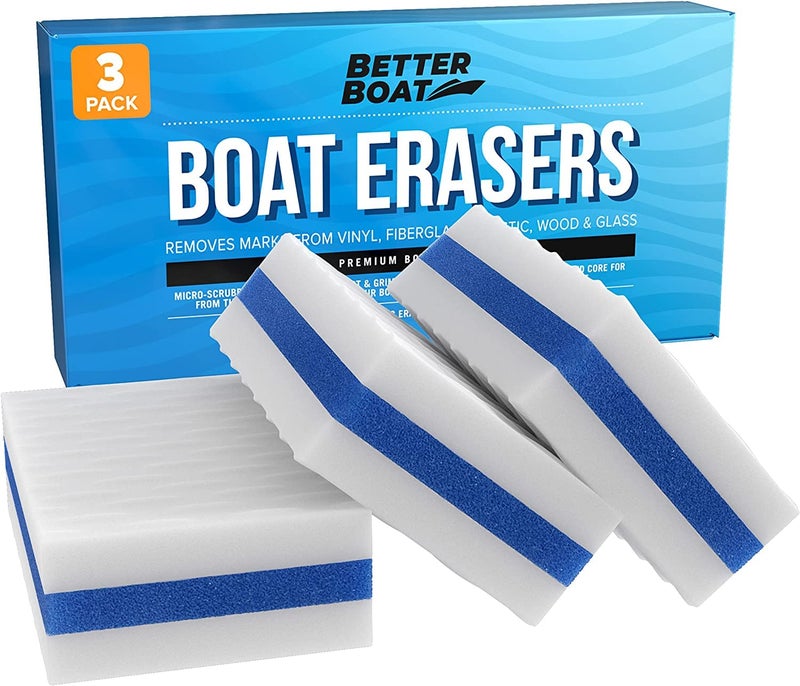 Better Boat 3PK Premium Boat Scuff Erasers, Boating Accessories for Cleaning, Gift for Pontoon, Fishing, Jon Boats, Decks, Vinyl and Hull Cleaner, Gadgets for Men and Women - Image 1