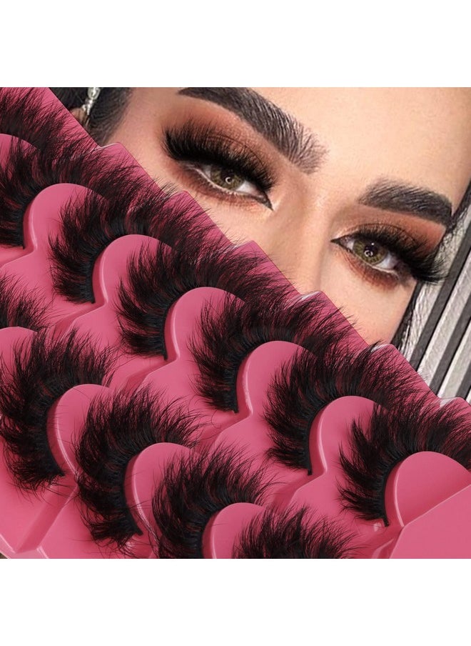 FANXITON Mink Lashes Fluffy 8D False Eyelashes Wispy Eye Lashes Cat Eye Long 18Mm Dramatic Fanxiton 7 Pairs Pack Volume Thick Faux Mink Lashes Multipack  - Image 4