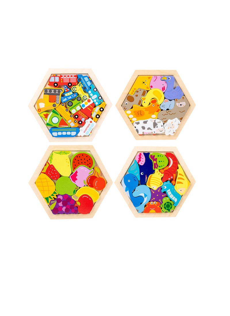 Velaurs Wooden Toddler Puzzles Cartoon Animal 3D Jigsaw Toys Learning Educational Developmental Toys for 3 to 6 Years Old Animal Type  - Image 1