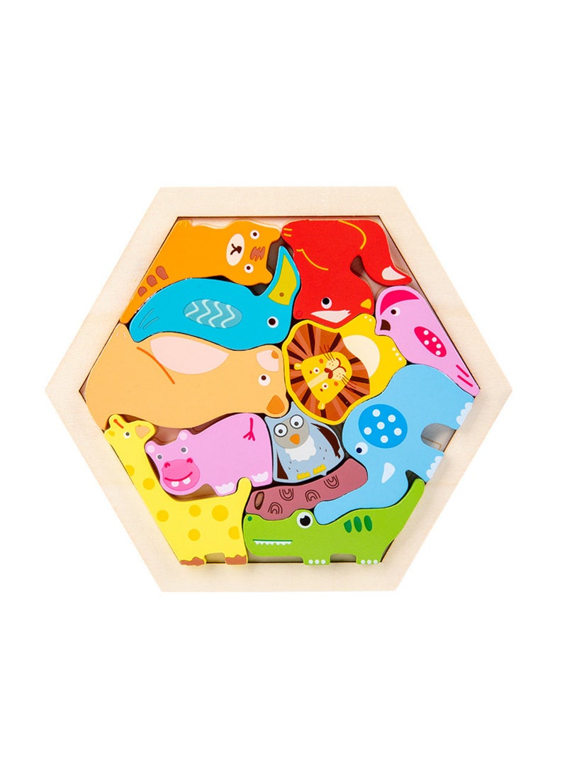 Velaurs Wooden Toddler Puzzles Cartoon Animal 3D Jigsaw Toys Learning Educational Developmental Toys for 3 to 6 Years Old Animal Type  - Image 2