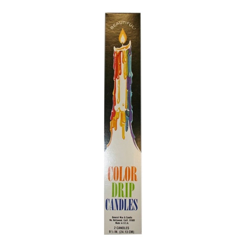 NEW MutliColor Drip Candles 2 per pack Taper Candles