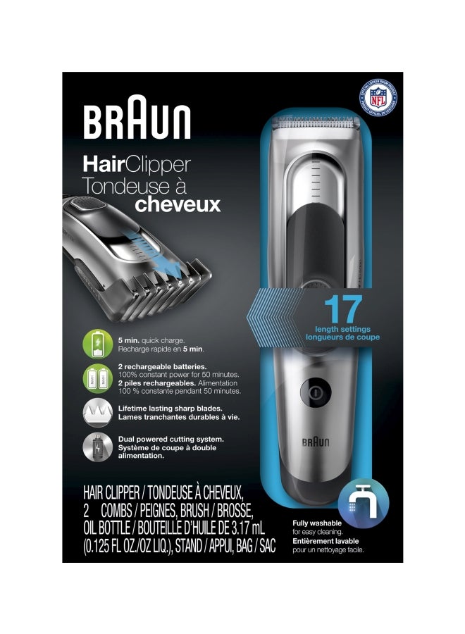 BRAUN Hair Clipper Silver/Black 6.06x2.2 x8.66inch - Image 2