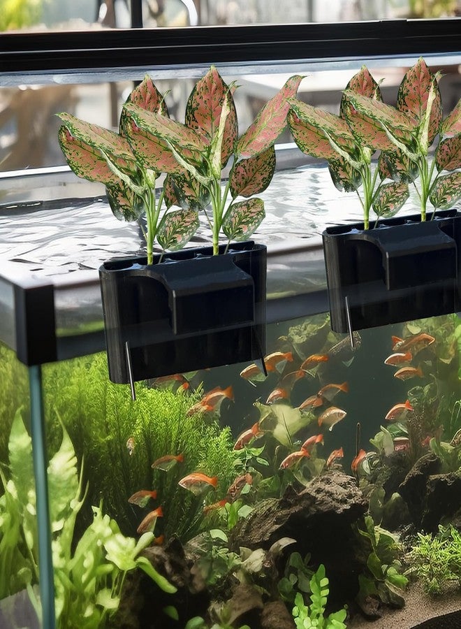 GLEFLE 2 PCS Aquarium Plant Holder Top Hanging Fish Tank Plant Pot Aquarium Planter Cups for Water Feature Decoration - Image 2