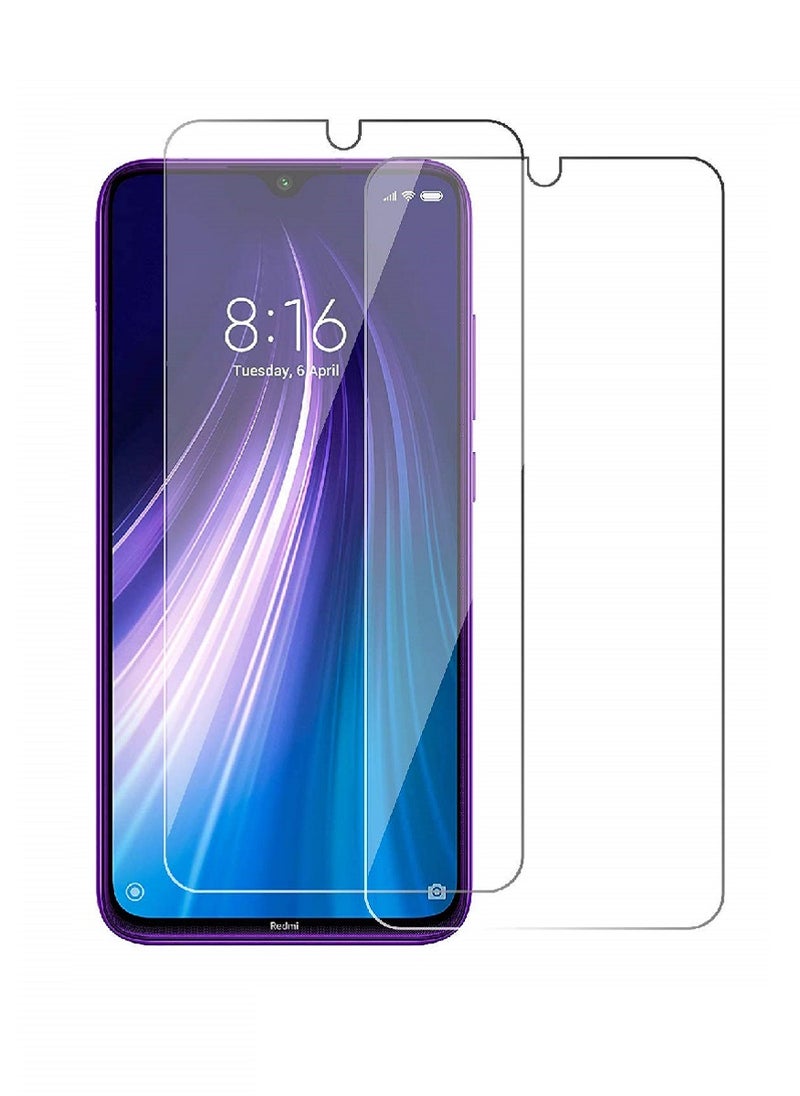 Super 2 Pieces Tempered Glass Screen Protector Clear Designed For Xiaomi Redmi Note 8 Full Screen Coverage And Bubble Free - Image 1
