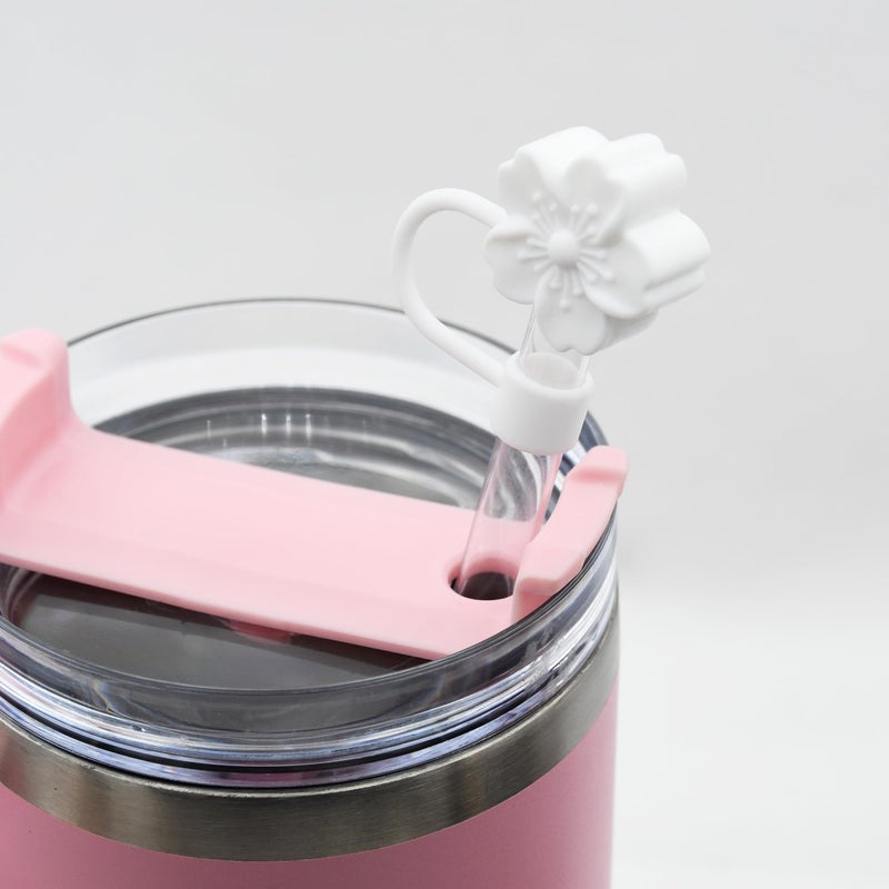 Meitesti Flower Silicone Straw Cover Cap for Stanley Cup,Straw Topper 10mm 0.4in Dust-Proof Reusable StrawTips Lids - Image 2