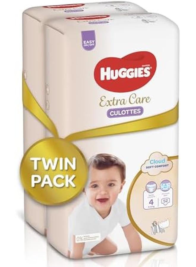 HUGGIES Extra Care Culottes Size 4 9 14 Kg Twin Jumbo Pack 104 Diaper Pants - Image 2