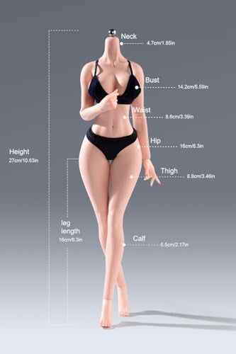 Fremego 16 Scale Female Body 12inch Super Flexible Seamless Female Figure Body with Detachable Feet Pale Skin Large Bust Miniature Action Figure Doll - Image 5