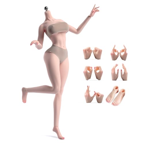 Fremego 16 Scale Female Body 12inch Super Flexible Seamless Female Figure Body with Detachable Feet Pale Skin Large Bust Miniature Action Figure Doll - Image 1