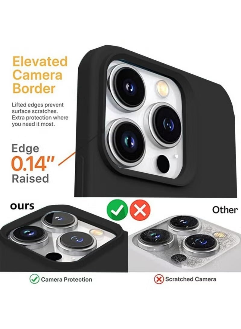 iPhone 14 Pro Max Case Silicone Cover Liquid Gel Soft Ultra Slim Shockproof Back Cover Full Body Protection 6.7 inch Black - Image 2