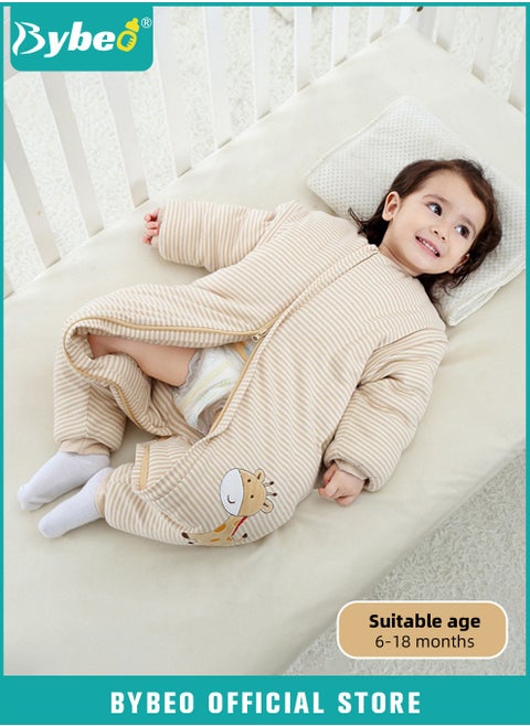 Baby Sleep Sack, Soft Baby Sleeping Bag, Swaddling Blanket, Swaddle Wrap, Pure Cotton Wearable Blankets with Removable Sleeves and Legs, Easy Zip Access Nappy Change, for Newborn Babies 6-18 Months,100cm