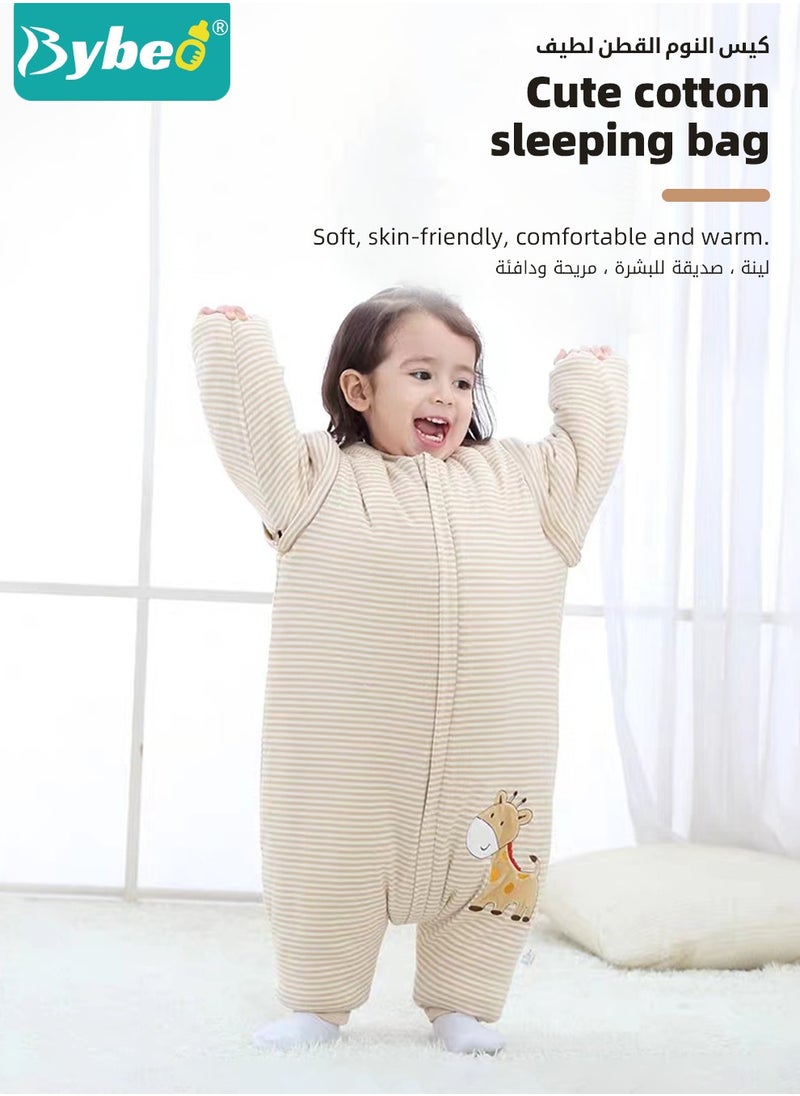 Bybeo Baby Sleep Sack, Soft Baby Sleeping Bag, Swaddling Blanket, Swaddle Wrap, Pure Cotton Wearable Blankets with Removable Sleeves and Legs, Easy Zip Access Nappy Change, for Newborn Babies 6-18 Months,100cm  - Image 2