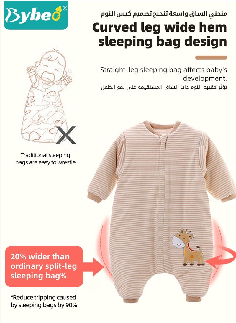 Bybeo Baby Sleep Sack, Soft Baby Sleeping Bag, Swaddling Blanket, Swaddle Wrap, Pure Cotton Wearable Blankets with Removable Sleeves and Legs, Easy Zip Access Nappy Change, for Newborn Babies 6-18 Months,100cm  - Image 3