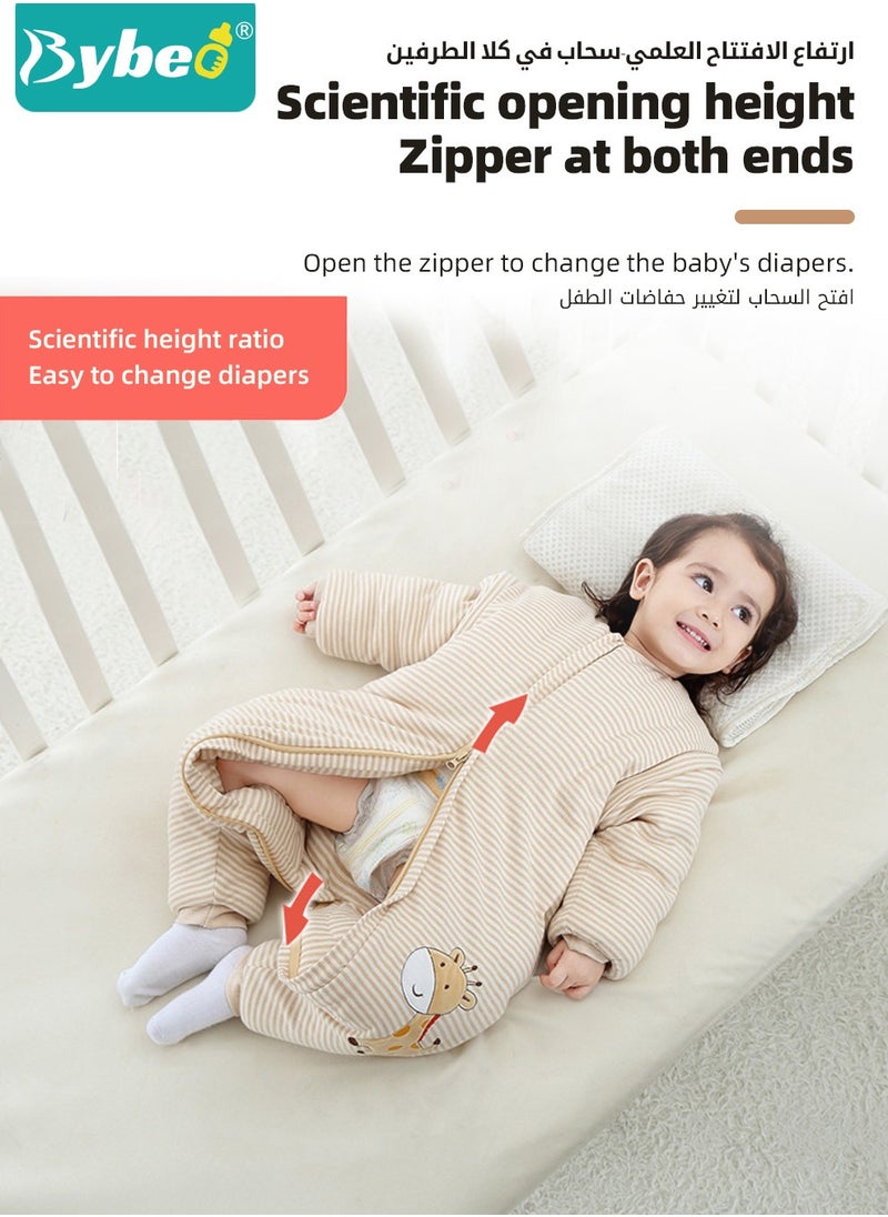 Bybeo Baby Sleep Sack, Soft Baby Sleeping Bag, Swaddling Blanket, Swaddle Wrap, Pure Cotton Wearable Blankets with Removable Sleeves and Legs, Easy Zip Access Nappy Change, for Newborn Babies 6-18 Months,100cm  - Image 5