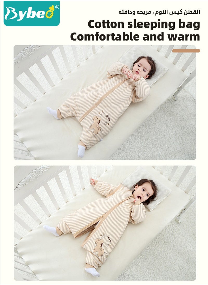 Bybeo - Baby Sleep Sack, Soft Baby Sleeping Bag, Swaddling Blanket, Swaddle Wrap, Pure Cotton Wearable Blankets with Removable Sleeves and Legs, Easy Zip Access Nappy Change, for Newborn Babies 6-18 Months,100cm - Image 1
