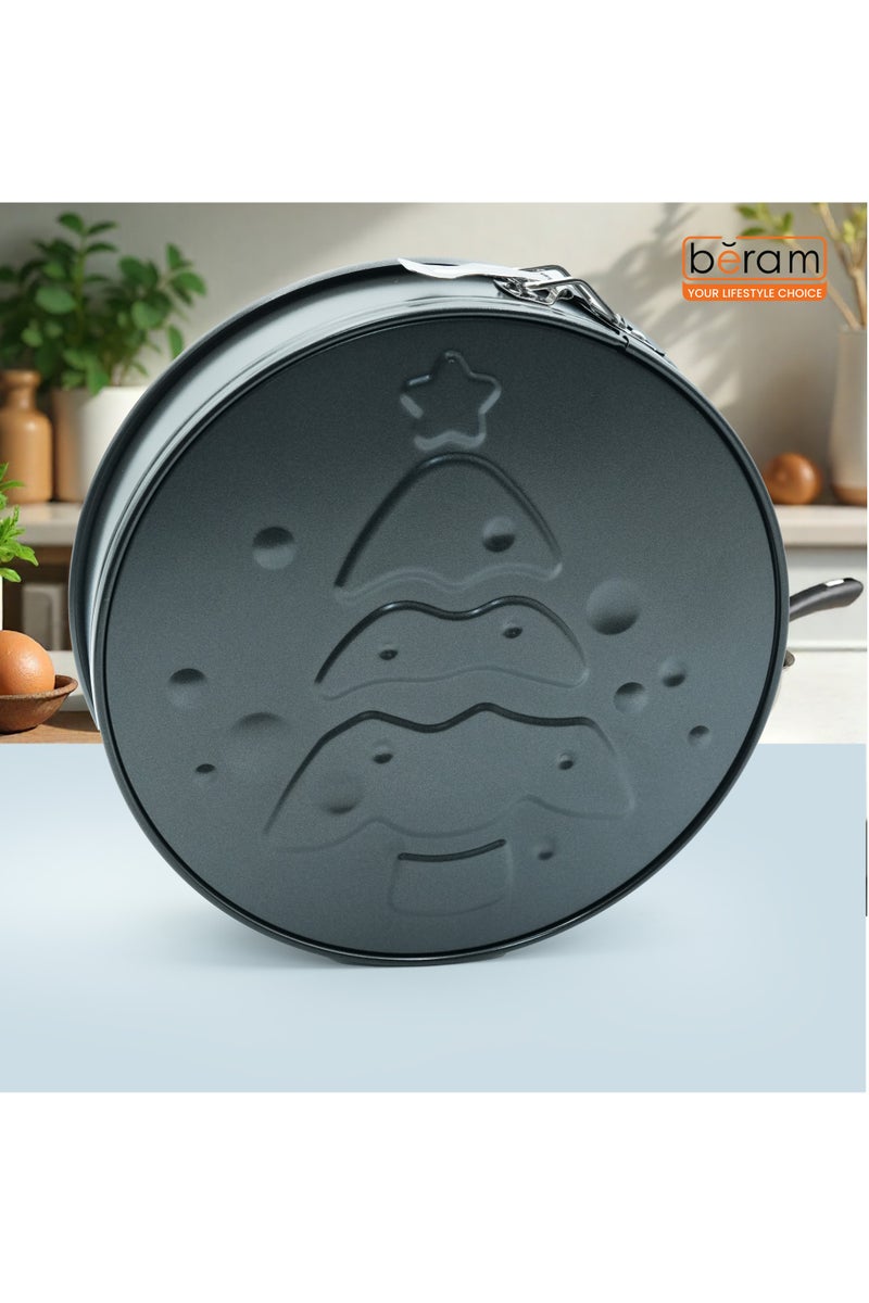Beram 26cm Springform Cake Pan with Interchangeable Bases, Non-Stick premium Coating, Leak-Proof, Oven Safe up to 230°C Classic & Holiday Mold Tree, 3L Capacity - Image 5